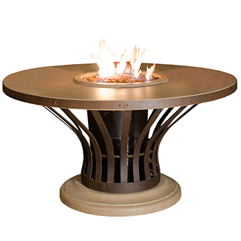 American Fyre Designs Fiesta Dining Firetable | Electric Fire Pit | Propane Fire Pit | Natural Gas Fire Pit | Round Fire Pit | Concrete Fire Pit Table | Fire Pit Dining Table