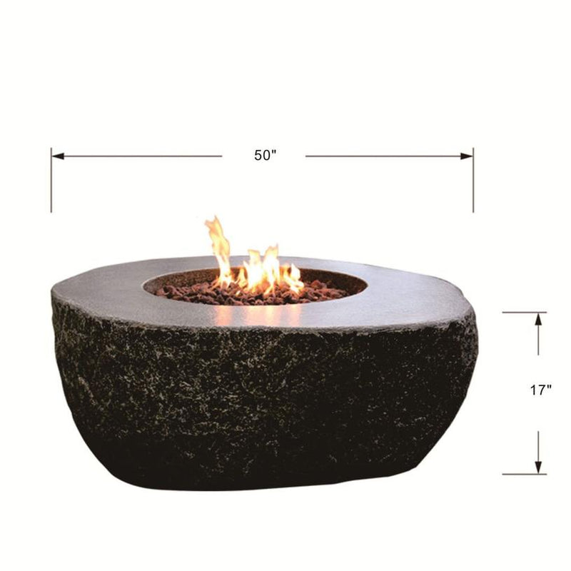 Elementi  Fiery Rock Fire Table Dimensions