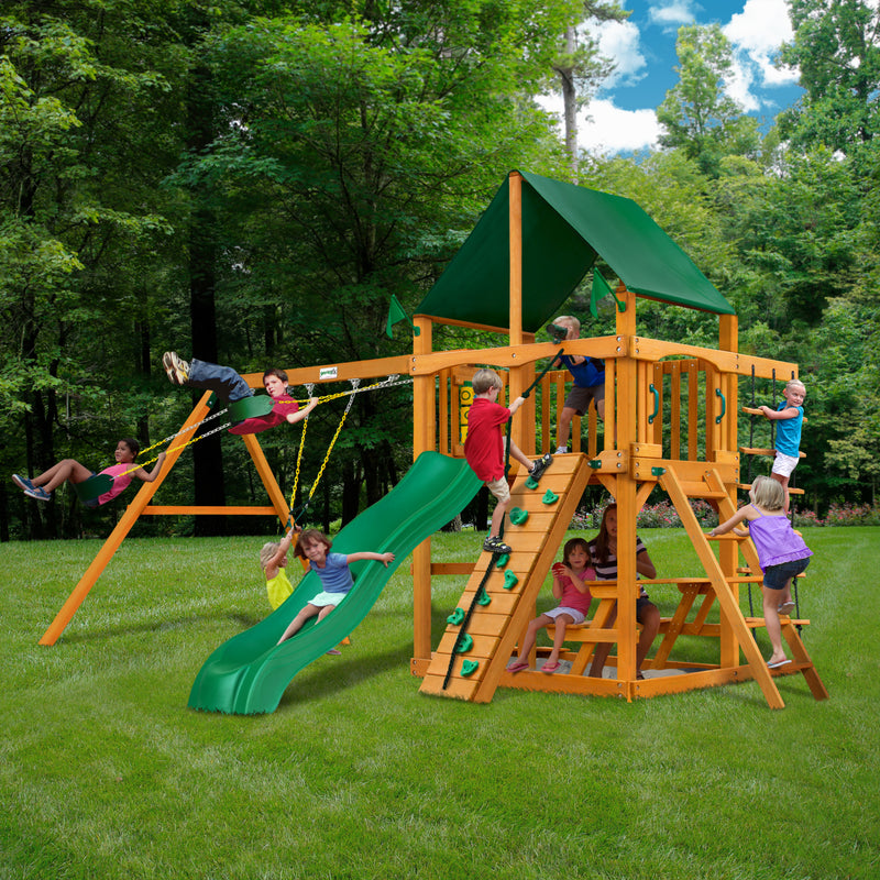 Gorilla Chateau w/ Amber Posts and Sunbrella® Canvas Forest Green Canopy