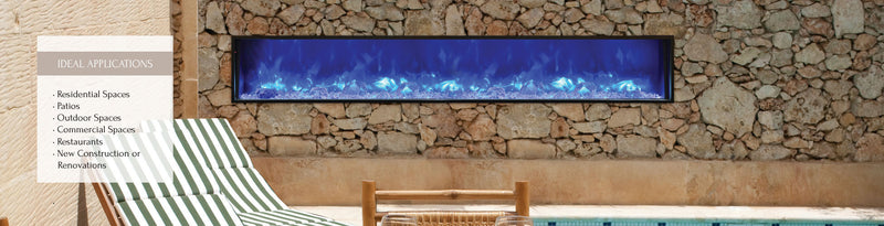Amantii Panorama SLIM 88″ Built-in Indoor /Outdoor Electric Fireplace (BI-88-SLIM)
