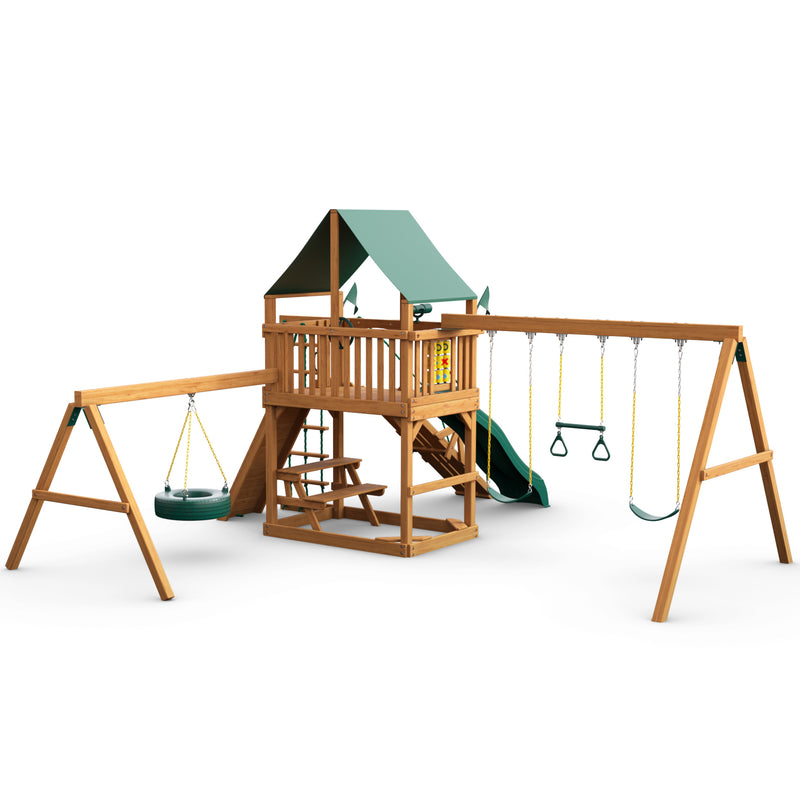 Gorilla Frontier w/ Amber Posts and Sunbrella® Canvas Forest Green Canopy
