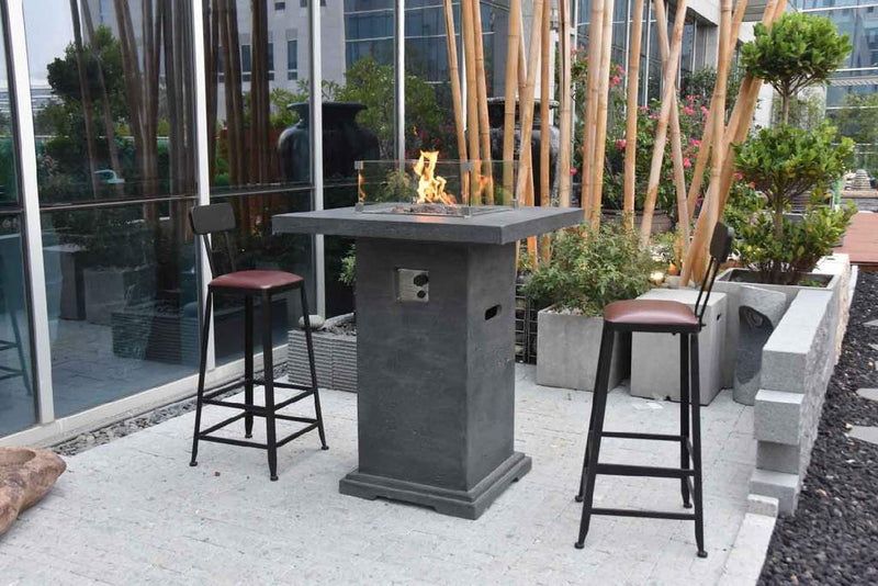 Elementi Montreal Bar Table OFG221 | Propane Fire Pit | Square Fire Pit | 40,000 BTUs Fire Pit