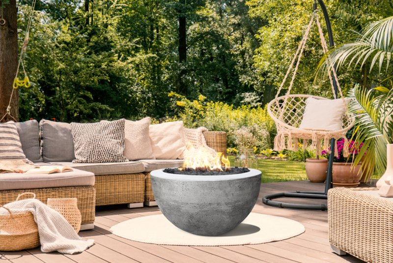 Prism Hardscapes Moderno 3 Fire Bowl | Electric Fire Pit | Propane Fire Pit | Natural Gas Fire Pit | Round Fire Pit | 65,000 BTUs Fire Pit