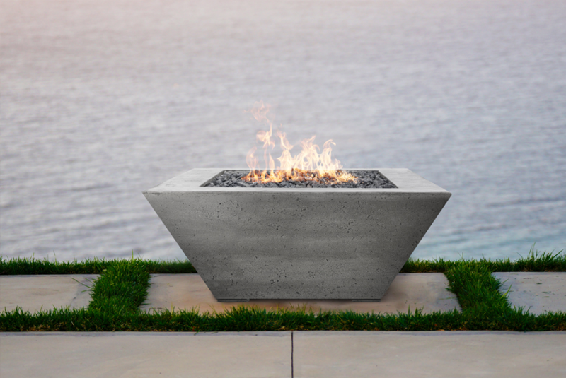 Prism Hardscapes Lombard Fire Table | Electric Fire Pit | Propane Fire Pit | Natural Gas Fire Pit | Square Fire Pit | 65,000 BTUs Fire Pit
