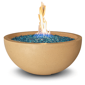 American Fyre Designs Gas Firebowl 36" | Electric Fire Pit | Propane Fire Pit | Natural Gas Fire Pit | Round Concrete Fire Pit