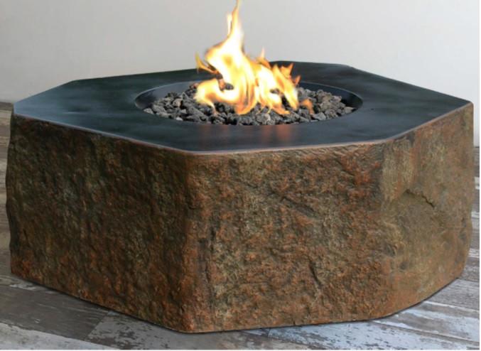 Elementi Columbia Fire Table OFG105 | Propane Fire Pit | Natural Gas Fire Pit | Round Fire Pit | 45,000 BTUs Fire Pit