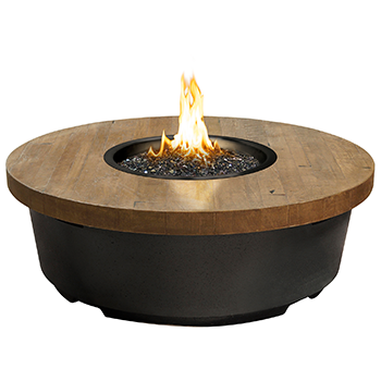 American Fyre Designs French Barrel Oak Contempo Gas Fire Pit Table | Electric Fire Pit | Propane Fire Pit | Natural Gas Fire Pit | Round Fire Pit