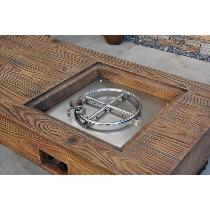 Elementi Naples Fire Table OFH103 | Propane Fire Pit | Natural Gas Fire Pit | Rectangular Fire Pit | 45,000 BTUs Fire Pit
