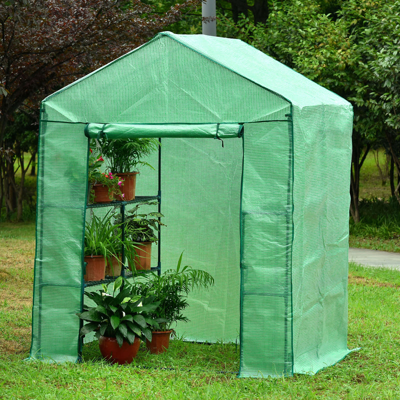 Riverstone Monticello Genesis 61" L x 56" W x 79" H Portable Walk In Greenhouse with Heavy Duty Opaque Cover