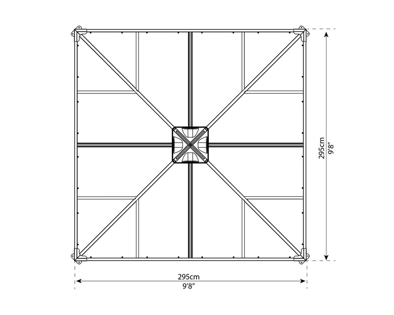 Palram - Canopia | Ledro Gazebo 10 x 10 w/screen doors GRAY/BRNZ HG9191