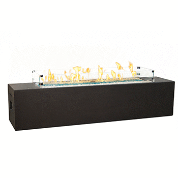 American Fyre Designs Low Milan Linear Firetable | Electric Fire Pit | Propane Fire Pit | Natural Gas Fire Pit | Rectangular Fire Pit | Concrete Fire Pit Table