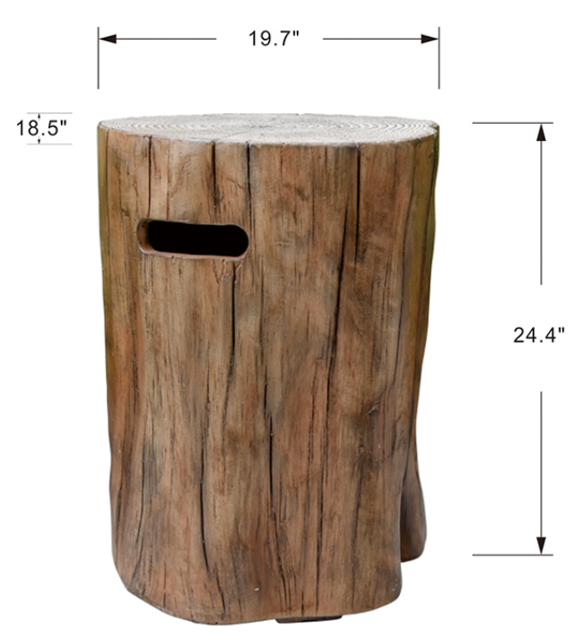Elementi & Modeno Fire Pit Manchester Tank Cover- 24.4''H - Redwood ONB01-118 - RW