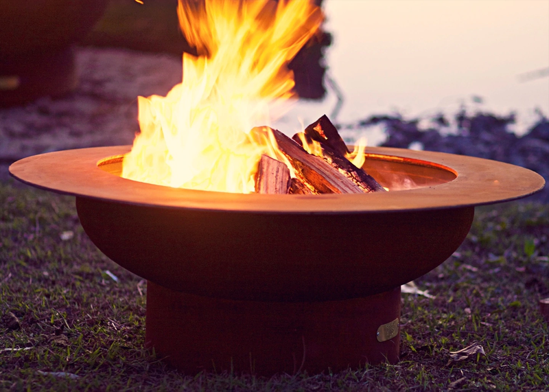 Fire Pit Art Saturn w/lid | Electric Fire Pit | Propane Fire Pit | Natural Gas Fire Pit | Round Fire Pit | 120,000 BTUs Fire Pit