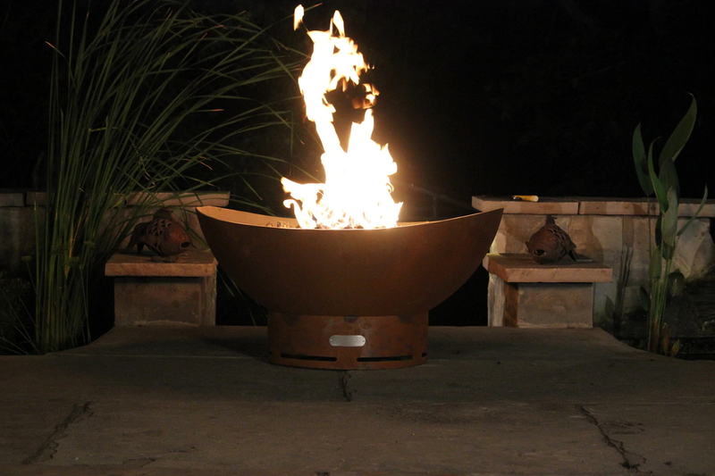 Fire Pit Art Scallop | Electric Fire Pit | Propane Fire Pit | Natural Gas Fire Pit | Round Fire Pit | 120,000 BTUs Fire Pit