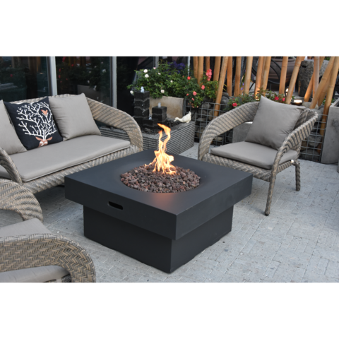 Modeno Branford Fire Table OFG141 | Propane Fire Pit | Natural Gas Fire Pit | Square Fire Pit | 50,000 BTUs Fire Pit