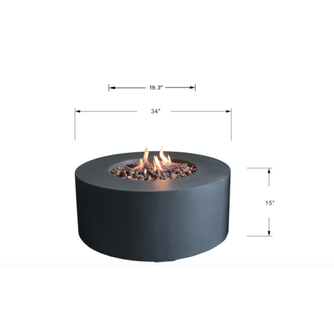 Modeno Venice Fire Table OFG113 | Natural Gas Fire Pit | Propane Fire Pit | Round Fire Pit | 50,000 BTUs Fire Pit