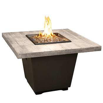 American Fyre Designs Silver Pine Cosmo Square Firetable | Electric Fire Pit | Propane Fire Pit | Natural Gas Fire Pit | Square Fire Pit