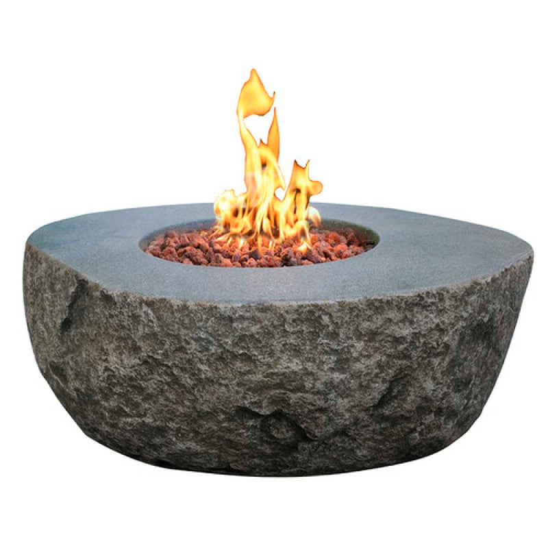 Elementi Boulder Fire Table OFG110 | Natural Gas Fire Pit | Propane Fire Pit | Round Fire Pit | 45,000 BTUs Fire Pit