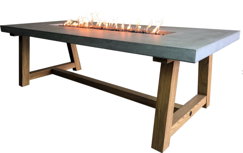 Elementi Sonoma Dining Table OFG201 | Natural Gas Fire Pit | Propane Fire Pit | Rectangular Fire Pit | 45,000 BTUs Fire Pit