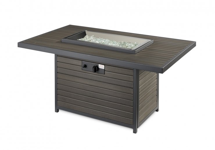 The Outdoor Greatroom Company Brooks Fire Pit Table | Electric Fire Pit | Propane Fire Pit | Natural Gas Fire Pit | Rectangular Fire Pit | 55,000 BTUs Fire Pit