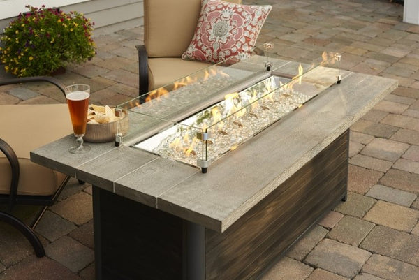The Outdoor Greatroom Company Cedar Ridge Linear Gas Fire Table | Electric Fire Pit | Propane Fire Pit | Natural Gas Fire Pit | Rectangular Fire Pit | 80,000 BTUs Fire Pit