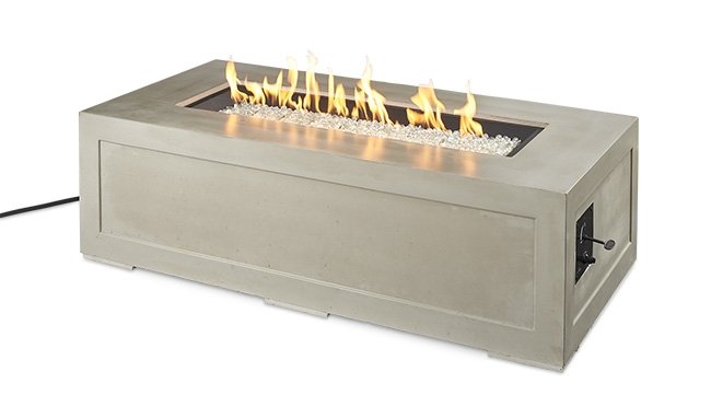 The Outdoor Greatroom Company Cove Linear Gas Fire Pit Table | Electric Fire Pit | Propane Fire Pit | Natural Gas Fire Pit | Rectangular Fire Pit | 80,000 BTUs Fire Pit