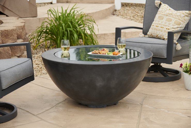 The Outdoor Greatroom Company Black Cove 30" | Electric Fire Pit | Propane Fire Pit | Natural Gas Fire Pit |  Round Fire Pit | 90,000 BTUs Fire Pit