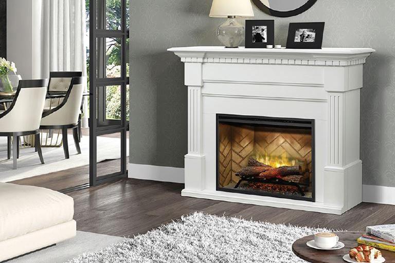 Dimplex Christina 56" Electric Fireplace and Mantel Package - White Finish
