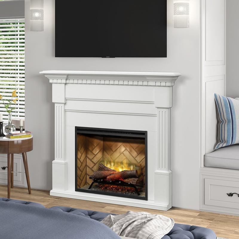 Dimplex Christina 56" Electric Fireplace and Mantel Package - White Finish