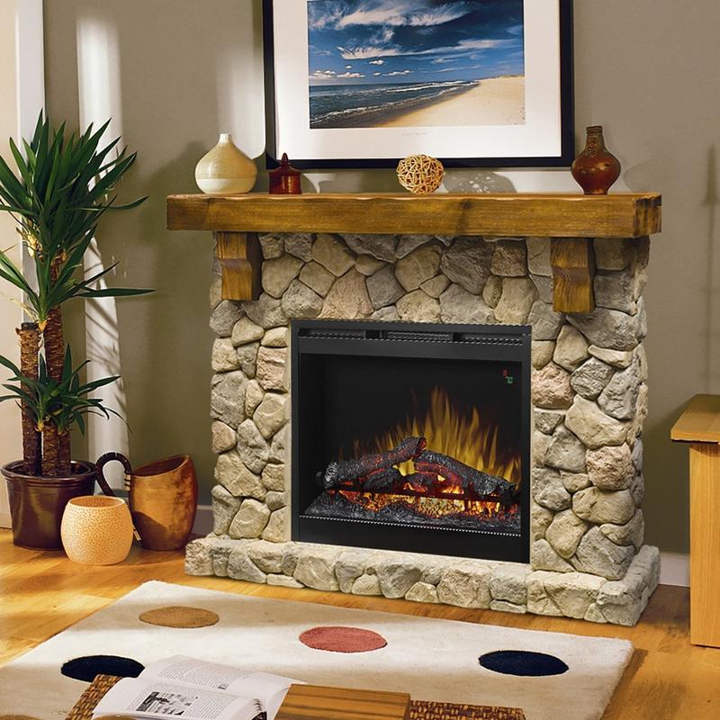 Dimplex Fieldstone Electric Fireplace and Mantel Package