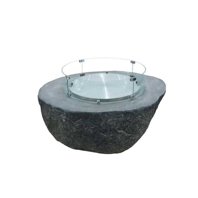 Elementi  Fiery Rock Fire Table with wind screen and stainless steel lid