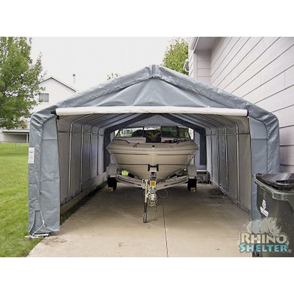 Rhino Shelters Extended Instant Garage House 12'Wx24'Lx8'H