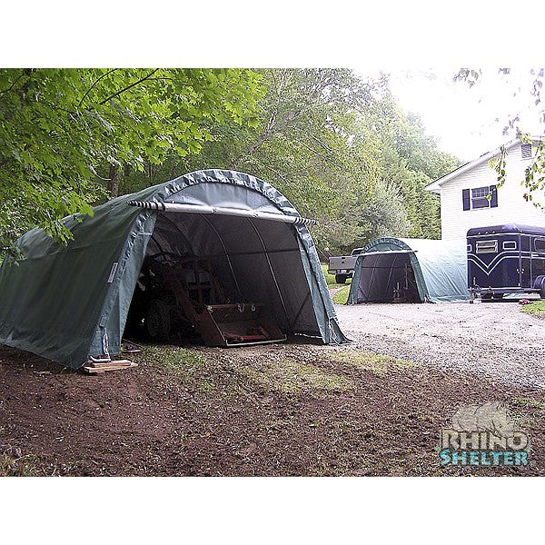 Rhino Shelters Extended Instant Garage Round 12'Wx24'Lx8'H