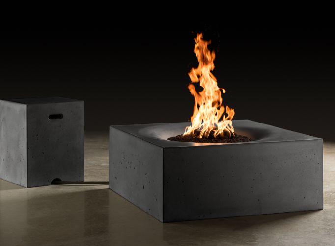 Slick Rock Horizon 36" | Electric Fire Pit | Propane Fire Pit | Natural Gas Fire Pit | Square Fire Pit | Concrete Fire Pit Table