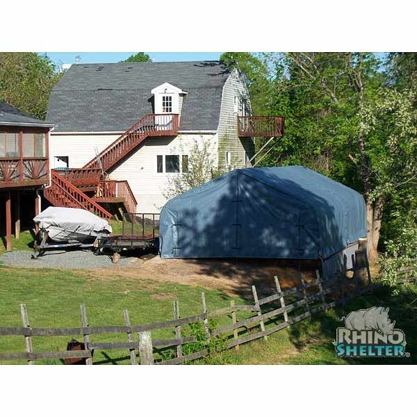 Rhino Shelters Two Car Garage House 22'Wx48'Lx12'H