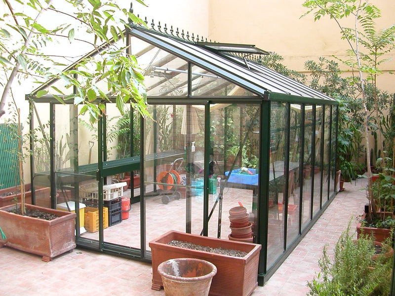 EXACO Large Royal Victorian | VI 46 | Green with 4mm Tempered Glass Greenhouse