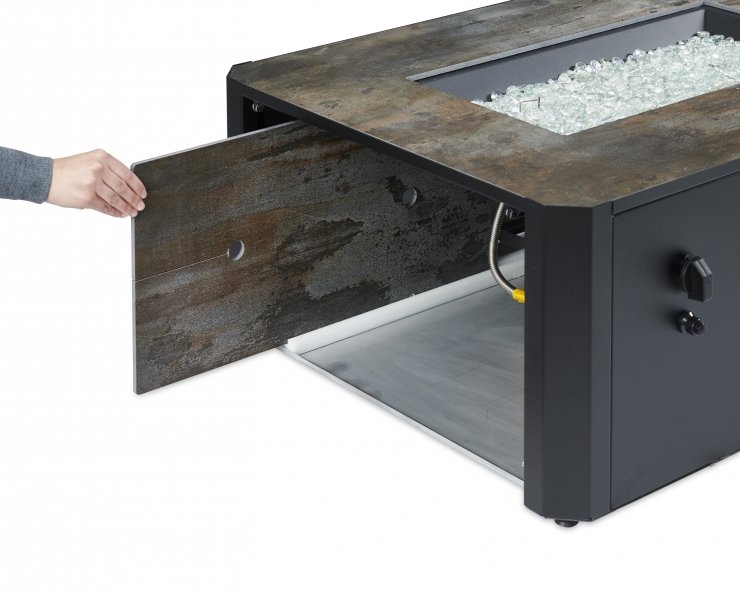 The Outdoor Greatroom Company Kinney Linear Gas Fire Pit Table | Electric Fire Pit | Propane Fire Pit | Natural Gas Fire Pit | Rectangular Fire Pit | 55,000 BTUs Fire Pit