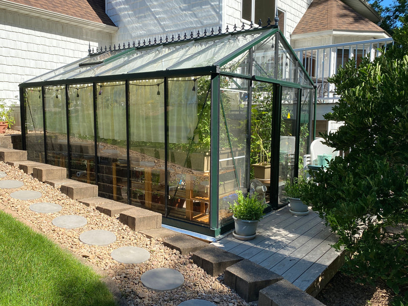 EXACO Royal Victorian | VI 36 Black | 4mm Tempered Glass Greenhouse
