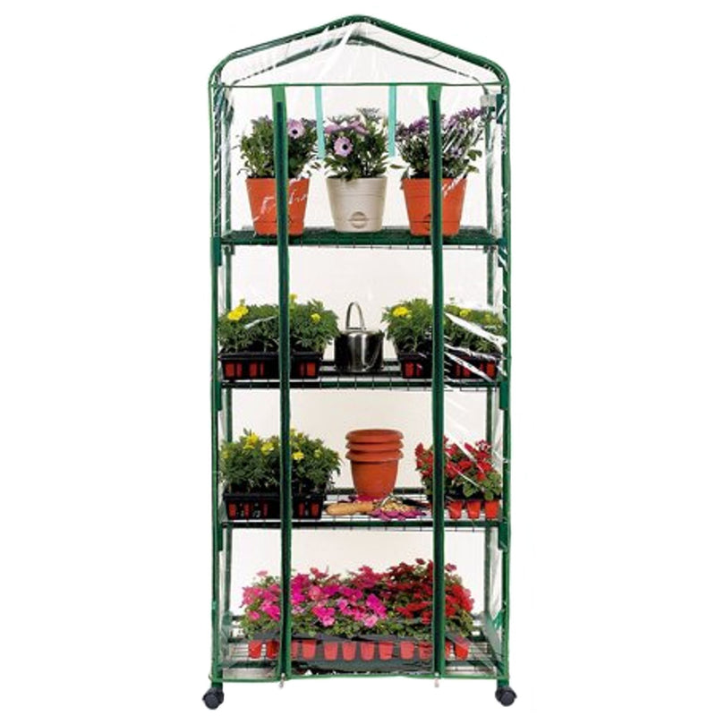 Riverstone Monticello GENESIS 4 Tier Portable Rolling Greenhouse with Clear Cover