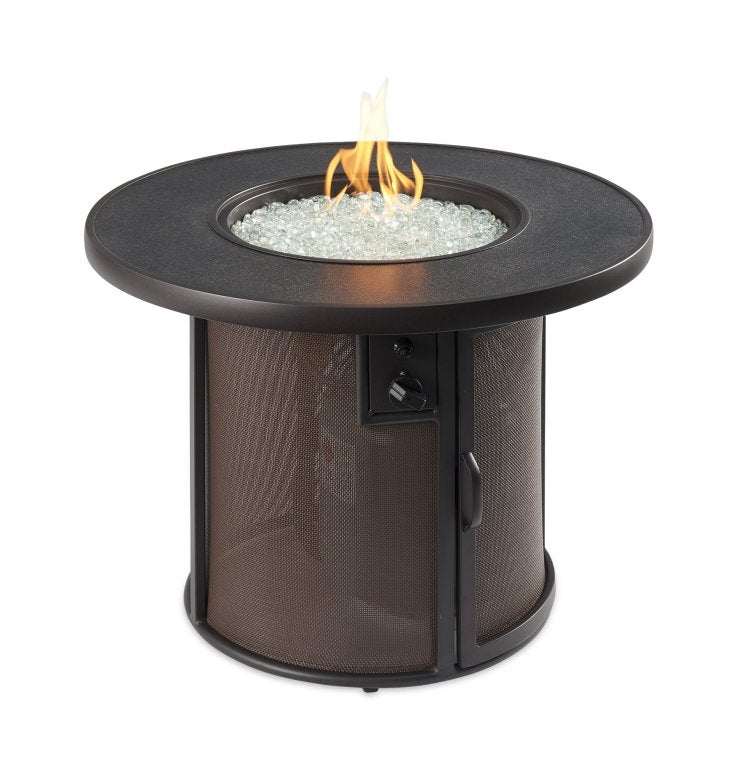 The Outdoor Greatroom Company Brown Stonefire Gas Fire Pit Table | Electric Fire Pit | Propane Fire Pit | Natural Gas Fire Pit | Round Fire Pit | 55,000 BTUs Fire Pit