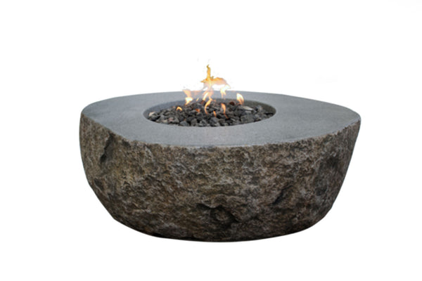 Elementi Boulder Fire Table OFG110 | Natural Gas Fire Pit | Propane Fire Pit | Round Fire Pit | 45,000 BTUs Fire Pit