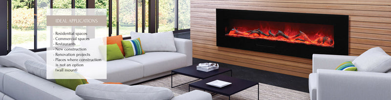 Amantii 81" Built-in /Wall Mounted Electric Fireplace (WM-FM-72-8123-BG)