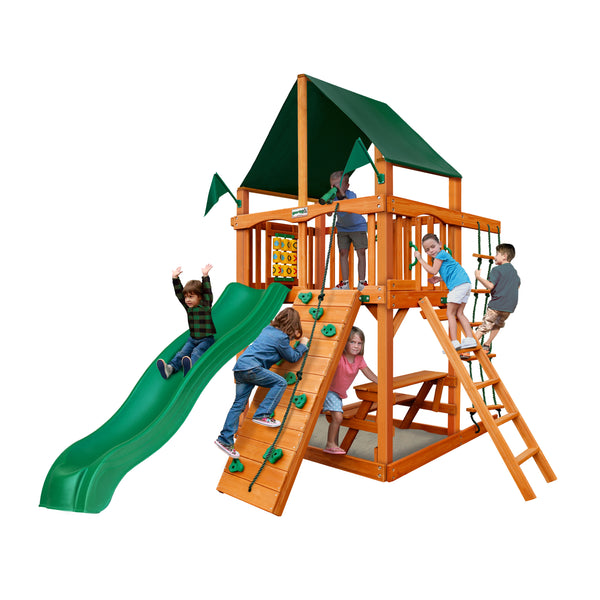 Gorilla Chateau Tower w/ Amber Posts and Sunbrella® Canvas Forest Green Canopy