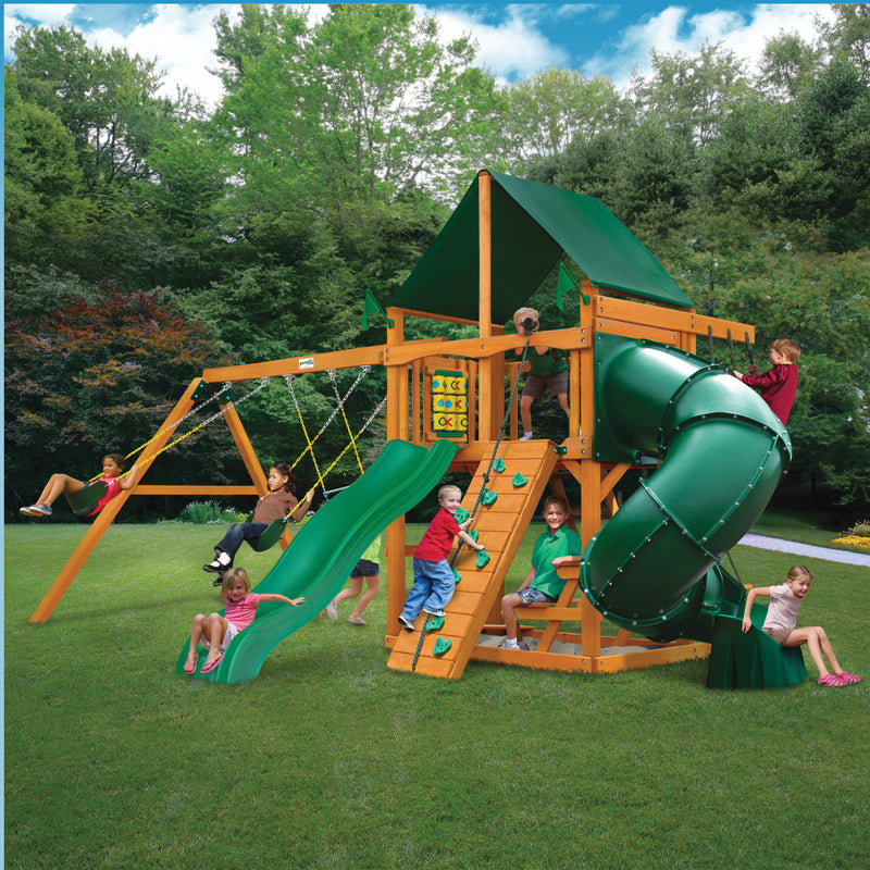 Gorilla Mountaineer w/ Amber Posts and Sunbrella® Canvas Forest Green Canopy