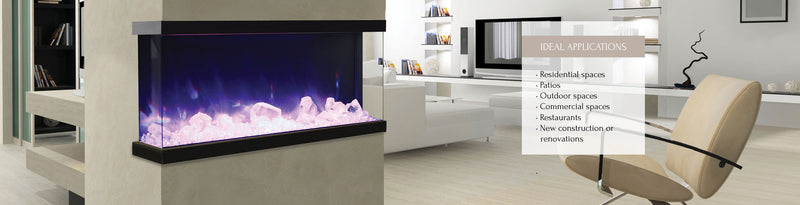 Amantii TRU-VIEW 50" Indoor /Outdoor 3-Sided Electric Fireplace (50-TRU-VIEW-XL)