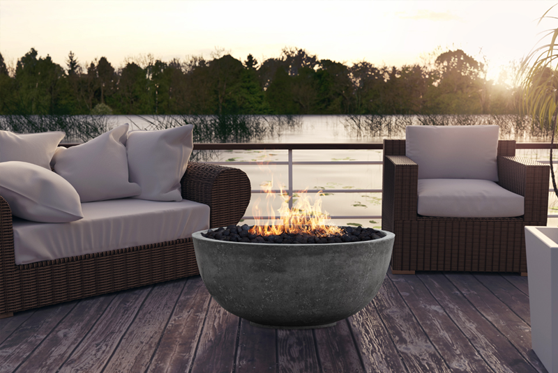 Prism Hardscapes Moderno 1 Fire Bowl | Electric Fire Pit | Propane Fire Pit | Natural Gas Fire Pit | Round Fire Pit | 65,000 BTUs Fire Pit